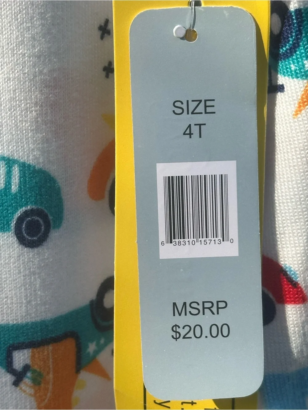 White Dino & Car Zip-Front Kids Footed One-Piece